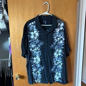 🌹3/$25 SALE🌹George Black Button-Down Top with White Floral Panels